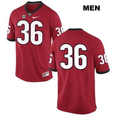 Men's Georgia Bulldogs NCAA #36 Garrett Jones Nike Stitched Red Authentic No Name College Football Jersey DIV5154FN